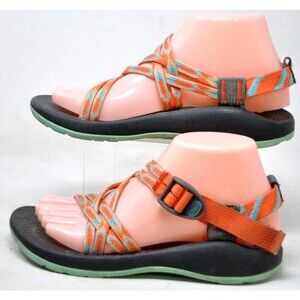 Chaco Women's Sport Sandals Chaco Size 5 Orange Turquoise Strappy Z-Strap